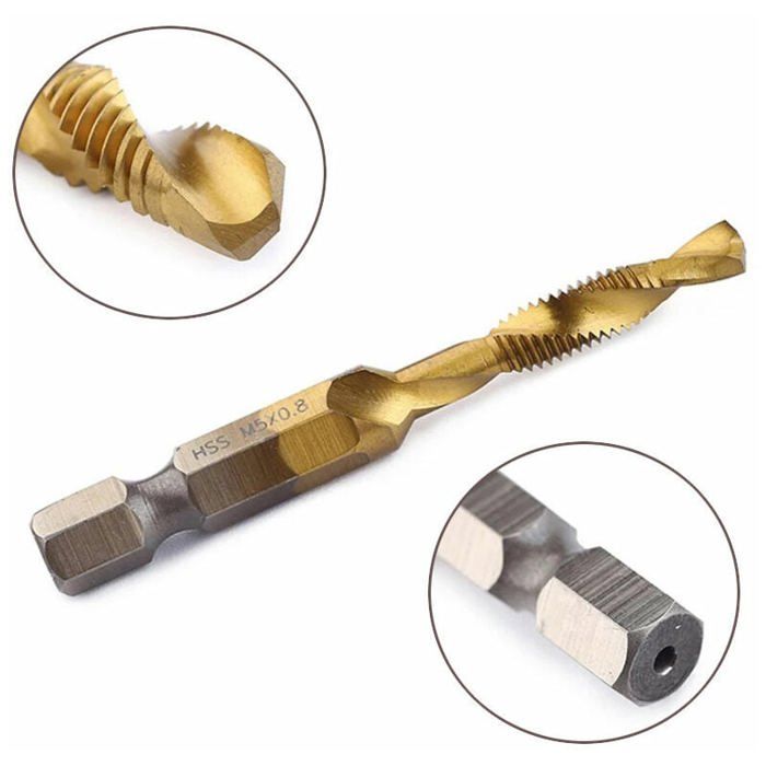 Jeu De 6 Tarauds HSS – Filetage Métrique M3 à M10 – Pour Perceuse – Acier Rapide Nitruré – Boîte Transparente - 6