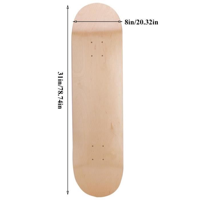 Planches À Roulettes Doubles Concaves Vierges, Double Couche, Blanc