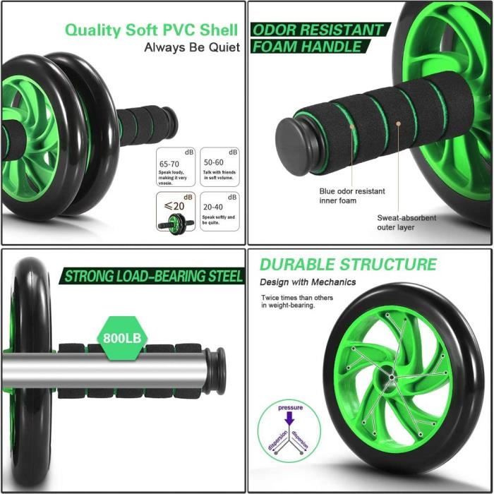 TOMSHOO Appareils de Fitness 5 en 1 Roue Abdominale Poignee de Pompe Corde a Sauter Pince a Main Tapis pour Genou Kit Comple Cdiscount Sport