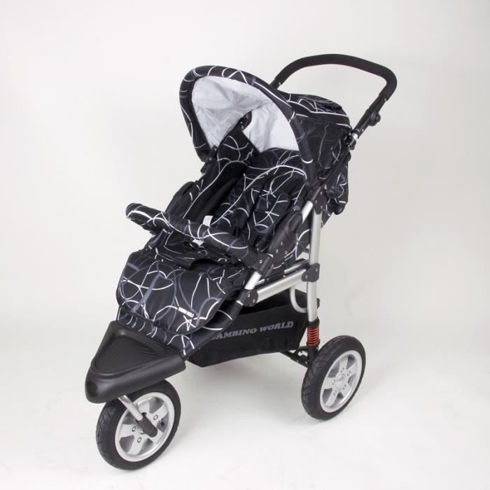 Poussette buggy 3 roues rapid 3r - noir H-14854-EN-000-S00 - Conforama