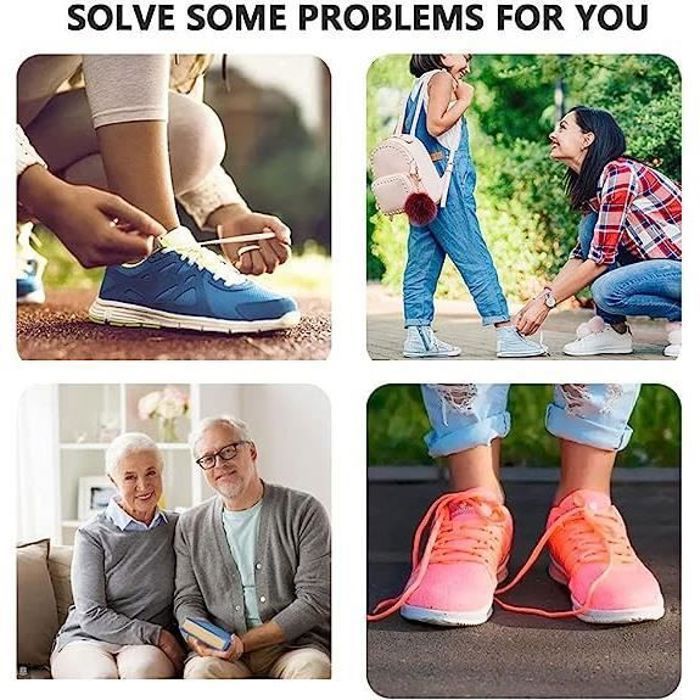 paires de lacets élastiques avec boucle capsule en métal baskets