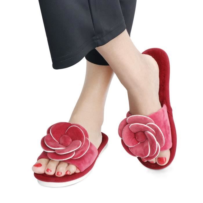 Claquette fourrure rouge deals