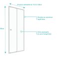 AURLANE Porte de douche coulissante Spot sliding 120cm - profilés extensibles 112 à 126cm métal blanc - verre trempé transparent-3