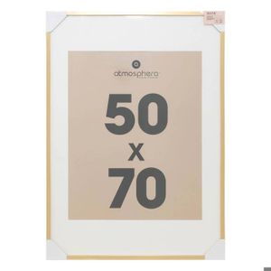 Cadre Photo Bois Doré à La Feuille D’or – Intérieur 50x70 Cm – Forme Rectangle