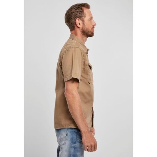 Chemise Militaire Vintage Homme Brandit - Grande Taille - Manches Longues - Couleur Camel