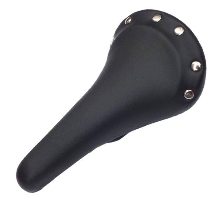Selle De Vélo Vintage En Similicuir Avec Rivets Et Ressorts, Coussin De Siege De Velo De Route Noir~p122933700