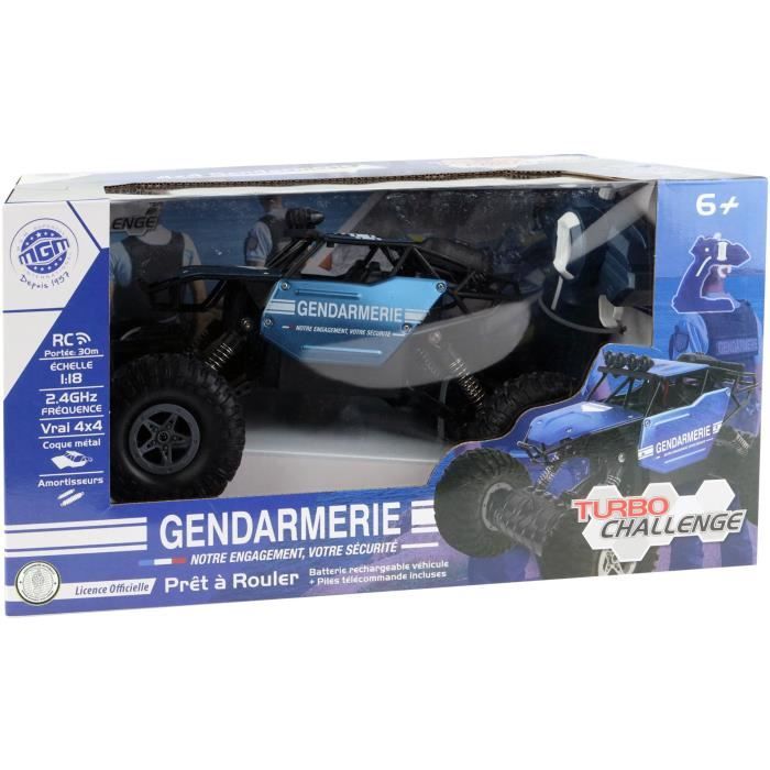 V hicule radiocommand 4X4 gendarmerie en m tal 1 18 Turbo