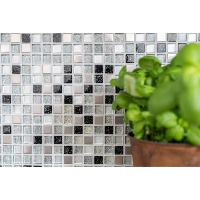 Mosaïque Verre Effet Miroir – Urbain Gris, Vintage, Pour Salle De Bain Ou Cuisine