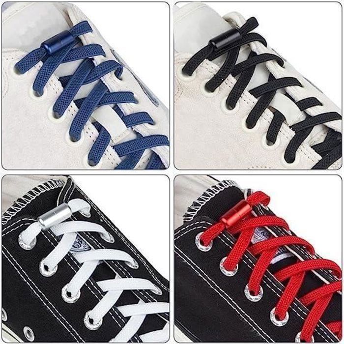 paires de lacets élastiques avec boucle capsule en métal baskets