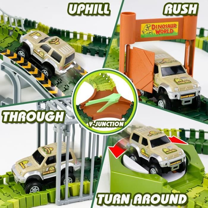 Circuit voiture dinosaure - Jouet dinosaure et petite voiture enfant - L' Enfant Circuit voiture dinosaure - Jouet dinosaure et petite voiture enfant - L' Enfant