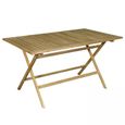 Table rectangulaire pliante en bois d'eucalyptus-0