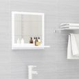 8477NEW FR® Elégant Miroir de salle de bain Contemporain,Miroir mural Moderne Pour salle de bain Salon Chambre Blanc 40x10,5x37 cm A-0