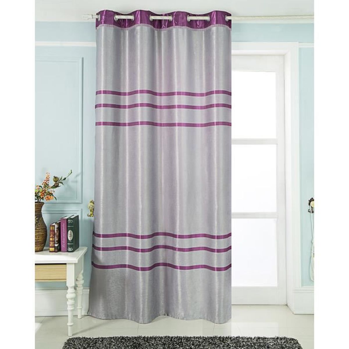 Rideaux Gris Et Violet