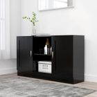 VIDAXL UNIQUE Buffet Commode Meuble de rangement Noir 120x30,5x70 cm Aggloméré 82848