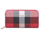 Portefeuille Femme Gallantry - Carreaux Multicolore - 3 Volets - Rouge
