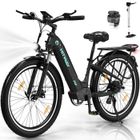 HITWAY 26"X3.0 Vélo Électrique VAE, 250W E-Bike, Batterie Amovible 48V 18AH, Shimano 7 Vitesse, Noir