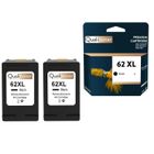 QUALITONER - 2 Cartouche compatible pour HP 62 XL 62XL Noir pour HP DeskJet Ink Advantage 5645 Envy 5540 Series 5540 e-All-in-One
