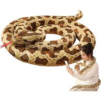 Serpent en peluche géant - Simulation d'animaux en peluche énormes - Coussin doux pour chat jouet