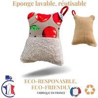 Eponge lavable, réutilisable fabriquée en France, écologique, pour nettoyer tous supports, vaisselle, salle de bain, sanitaires,