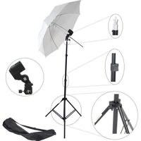 DynaSun Kit 2x W963S Kit d'éclairage Professionnel Studio Photo Vidéo avec Trépied, Douille, Parapluie et Sac pour Flash Lumière