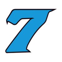 Chiffre 7 sept - autocollant sticker bleu voiture moto Taille : 8 cm