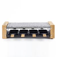 Appareil à raclette/grill HKOENIG - 8 personnes - Design bois - Surface de cuisson 38x19,5 cm - Puissance 1200W