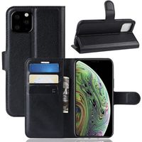 Housse iPhone 11 Pro Coque Nouvelle Étui Protection Antichocs avec Support Pochette Simple PU Cuir iPhone 11 Pro 2019 5.8"-Noir