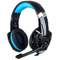 OCIODUAL Gaming Ecouteurs Casque Mini Jack 3.5mm USB pour PS4 Xbox One Laptop Bleu Headset LED Noise Cancelling Mute Headphones Mic