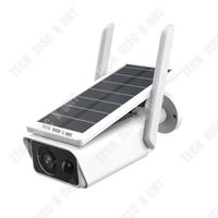TD® Caméra de surveillance sans fil  1080P  Solaire Étanche Résistant à la foudre Couleur jour et nuit  Détection d'alarme