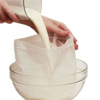 Lot de 3 sacs à lait de noix en maille fine de qualité alimentaire 200 microns, Étamine nylon et filtre à café froid, 24 x 36cm
