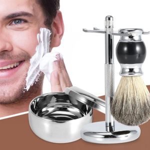 BLAIREAU LeDivil-Porte-outils de rasage pour hommes professionnels + brosse à cheveux faux blaireau + bol en alliage de savon