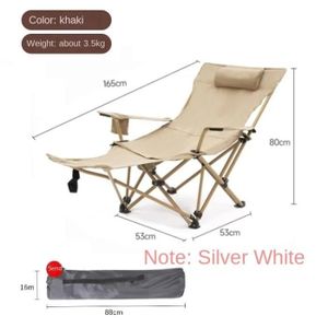 CHAISE DE CAMPING Kaki - Chaise de camping portable pliante en alumi