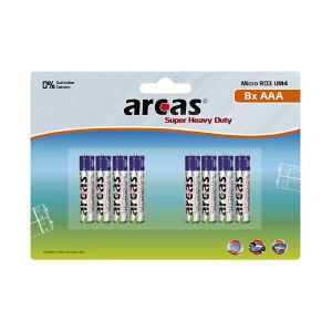 PILES Pack de 8 piles ARCAS R03 Micro AAA