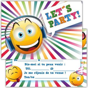 FAIRE-PART - INVITATION Nappe - 12 Cartes D Invitation Anniversaire Partie