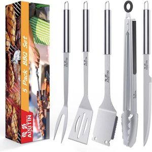 USTENSILE Kit Barbecue Ustensiles Barbecue Accessoire Barbecue Acier Inoxydable Idee Cadeau Hommes pour Barbecue Familial, Fête, Camping A85