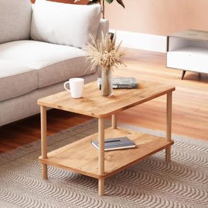 TABLE BASSE Table basse rectangulaire Jelling 43 x 70 x 44 cm effet bois [en.casa]