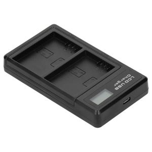 CHARGEUR DE BATTERIE LIU-7632378728991-Chargeur de batterie pour appareil photo Chargeur de Batterie en Plastique avec Affichage LCD Double Charge de Bat