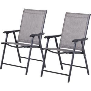 FAUTEUIL JARDIN  Lot de 2 chaises de jardin pliantes OUTSUNNY - Mét