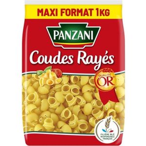 PENNE TORTI & AUTRES PANZANI - Pâtes Coudes Rayes 1Kg - Lot De 4