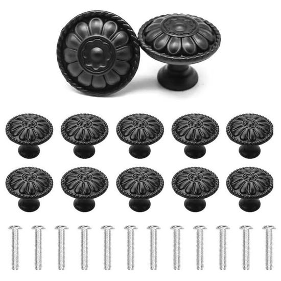 Lot De 10 Poignées De Meuble Rondes Argentées (avec Vis) Pour Armoires Et Penderies | Leroy Merlin