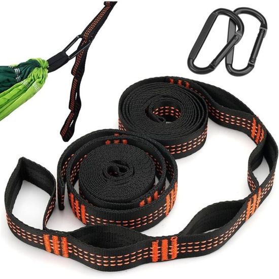 Hamac Portable Peerless 2 Places, Rouge, Avec Sangles Et Mousquetons