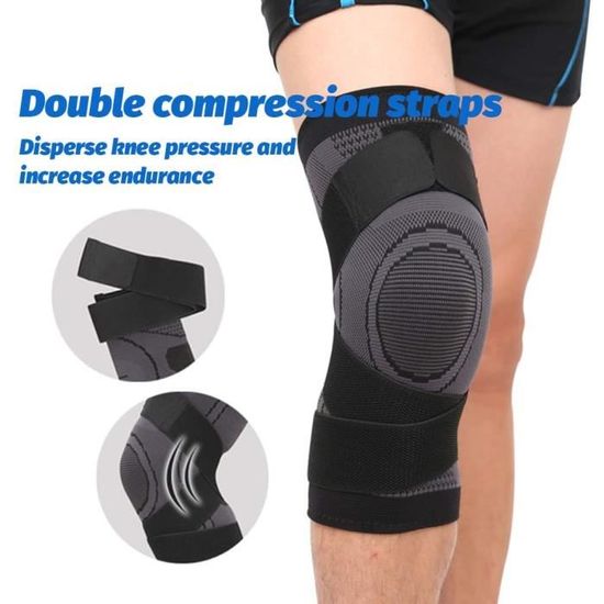 Genouillère Sport LOW&EE - Néoprène Réglable - Support Ménisque/Ligament - Crossfit/Gym - Noir/Bleu