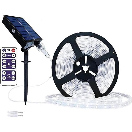 Guirlande Solaire Extérieure 10 Mètres - 100 LED Blanc Chaud, Cuivre, étanche - Décoration Jardin