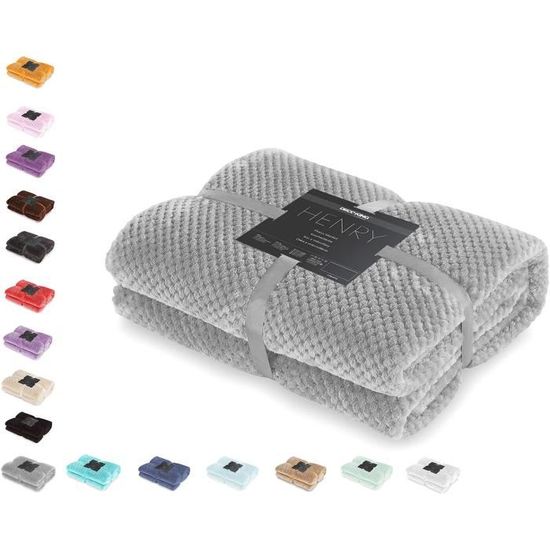 Plaid Polaire Uno Violet Prune 130x170 Cm | , Linge De Maison Et