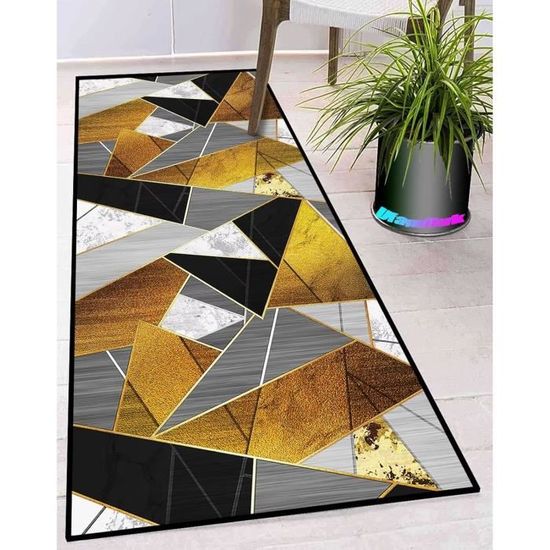 Ufamiluk Tapis Cuisine 40x120cm - Beige Gris Blanc - Moderne Lavable Antidérapant - Pour Évier, Couloir, Chambre