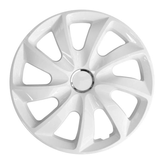 NRM 13" Kit d enjoliveurs de roues en ABS blanc résistant aux intempéries et antichocs 4 PCS Set