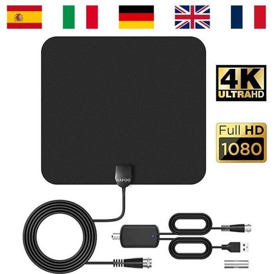 Antenne Tv Portable Intérieur-Extérieur Avec Base Magnétique, Réception