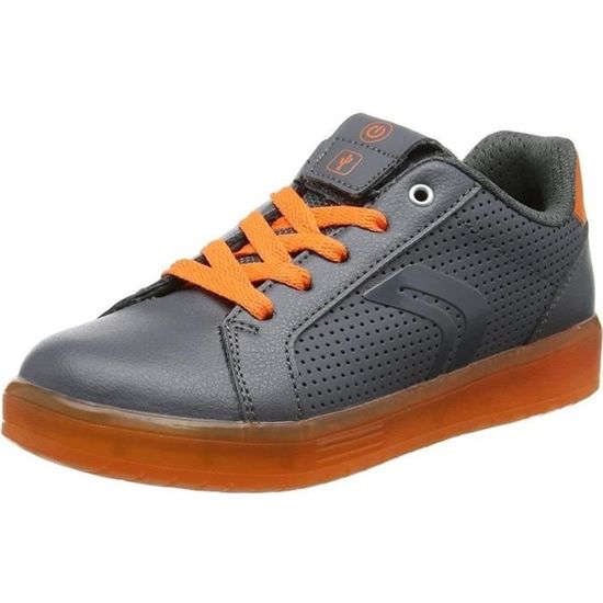 Baskets GEOX J Kommodor Garcon Gris Clignotantes Gris Cdiscount Chaussures