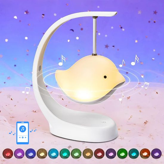 Veilleuse Bébé Enfant Musicale et Lumineuse LED Avec Enceinte
Bluetooth, 7 Couleurs Intensité Variable, Sans Fil, Rechargeable