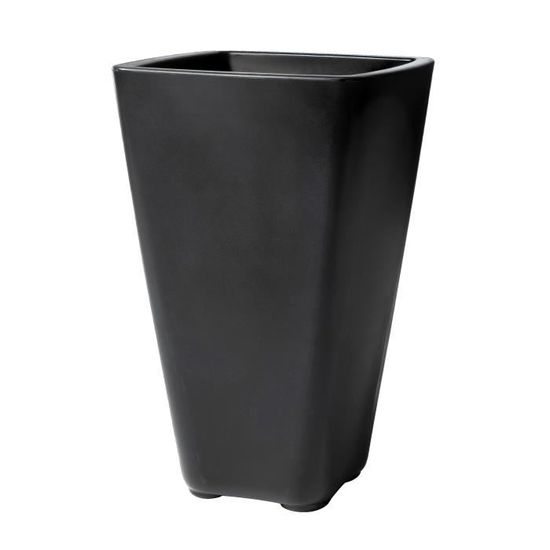 Pot de Fleur Grand - STEP 2 - Onyx noir - Avec réserve d'eau - 42,8 x 42,8 x 66 cm